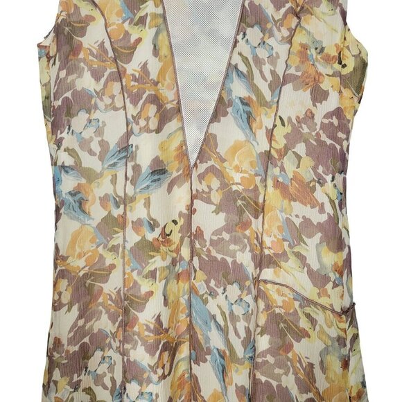 Sundance Women's Evelyn 100% Silk Crepe Slip Dress Watercolor Print Size 12 - Picture 11 of 12